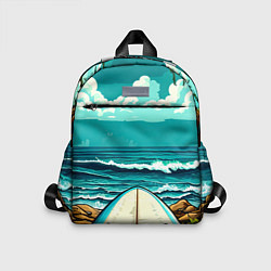 Детский рюкзак Sup-доска у берега океана, цвет: 3D-принт
