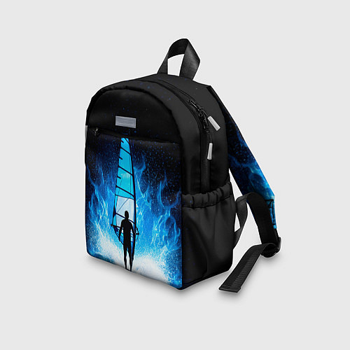 Детский рюкзак Виндсерфер в синем пламени / 3D-принт – фото 3