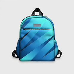 Детский рюкзак Сине-голубой абстрактные полосы, цвет: 3D-принт