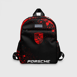 Детский рюкзак Porsche - red gradient по-центру, цвет: 3D-принт
