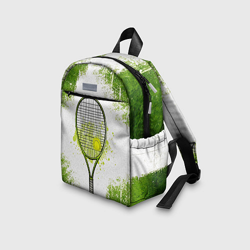 Детский рюкзак Теннисная ракетка в зеленом / 3D-принт – фото 3