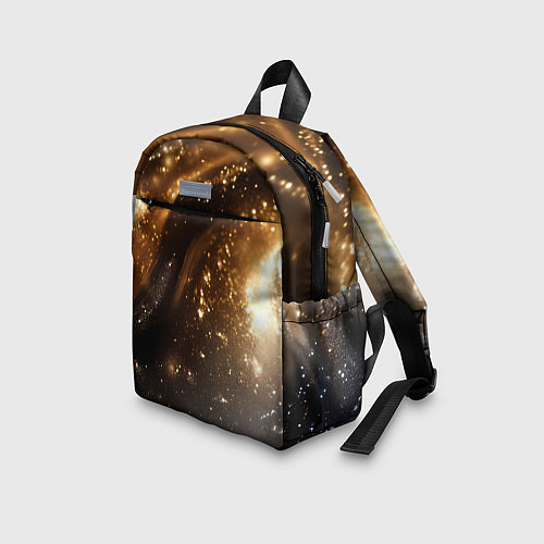 Детский рюкзак Блестящая текстура кофейного цвета / 3D-принт – фото 3