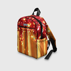Детский рюкзак Красно-золотая волнистая текстура, цвет: 3D-принт — фото 2