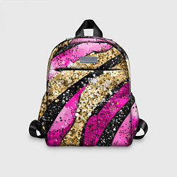 Детский рюкзак Розовые и золотые полосы - текстура, цвет: 3D-принт