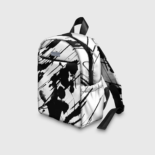 Детский рюкзак Брызги и штрихи черной краски / 3D-принт – фото 3