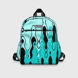 Детский рюкзак Чёрно-голубой абстракция, цвет: 3D-принт