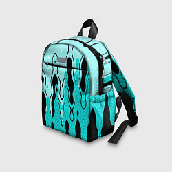 Детский рюкзак Чёрно-голубой абстракция, цвет: 3D-принт — фото 2