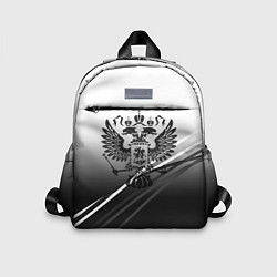 Детский рюкзак Герб России градиент в полосами серый