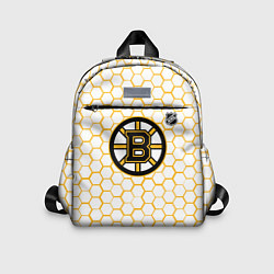 Детский рюкзак Бостон Брюинз - белые соты, цвет: 3D-принт