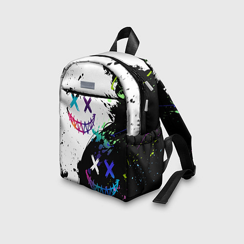 Детский рюкзак Неоновые брызги - жуткие улыбки / 3D-принт – фото 3