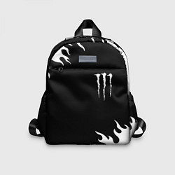 Детский рюкзак Monster energy белый огонь, цвет: 3D-принт