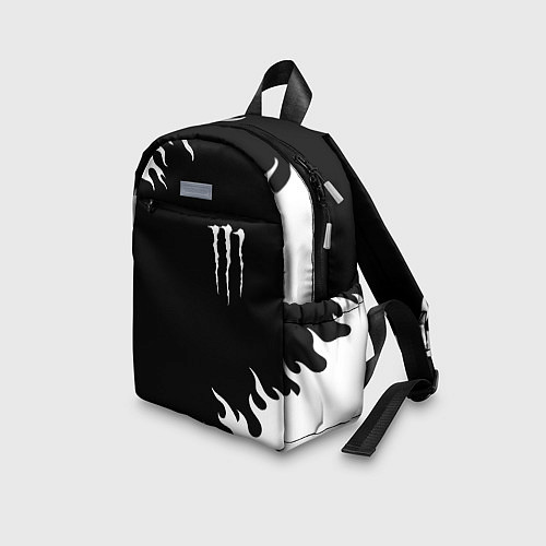Детский рюкзак Monster energy белый огонь / 3D-принт – фото 3