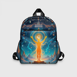 Детский рюкзак Светящаяся оранжевая фигура и круг: энергетическое