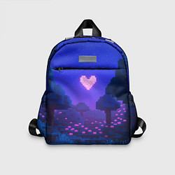 Детский рюкзак Ночной лес Minecraft с сердечком луной, цвет: 3D-принт