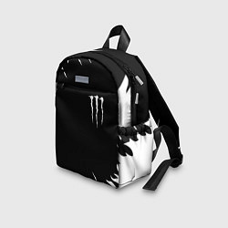 Детский рюкзак Monster energy fire white, цвет: 3D-принт — фото 2