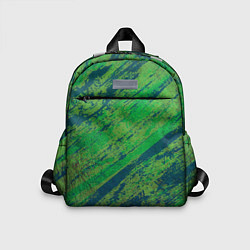 Детский рюкзак Абстракция - green paint strokes, цвет: 3D-принт