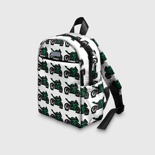 Детский рюкзак Motorbike dark green / 3D-принт – фото 3