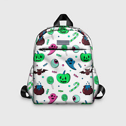 Детский рюкзак Halloween light green pumpkin - паттерн, цвет: 3D-принт