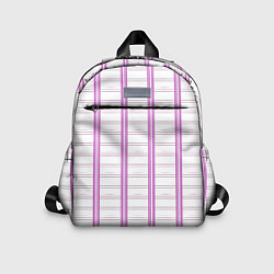 Детский рюкзак Color white cage pink line, цвет: 3D-принт