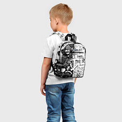 Детский рюкзак Doom x liil peep pattern black, цвет: 3D-принт — фото 2