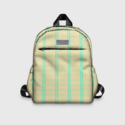 Детский рюкзак Color beige cage blue stripes, цвет: 3D-принт