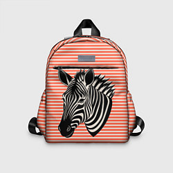 Детский рюкзак Зебра на оранжевых полосах, цвет: 3D-принт