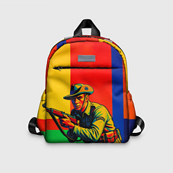 Детский рюкзак Австралийский ретро солдат поп-арт, цвет: 3D-принт