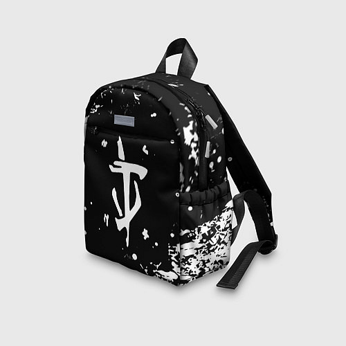 Детский рюкзак Doom белый всплеск красок / 3D-принт – фото 3