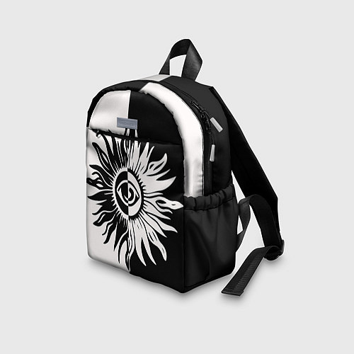 Детский рюкзак Солнце черно-белое / 3D-принт – фото 3
