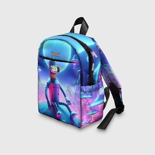 Детский рюкзак Bender bending robot on the amazing neon mushroom / 3D-принт – фото 3