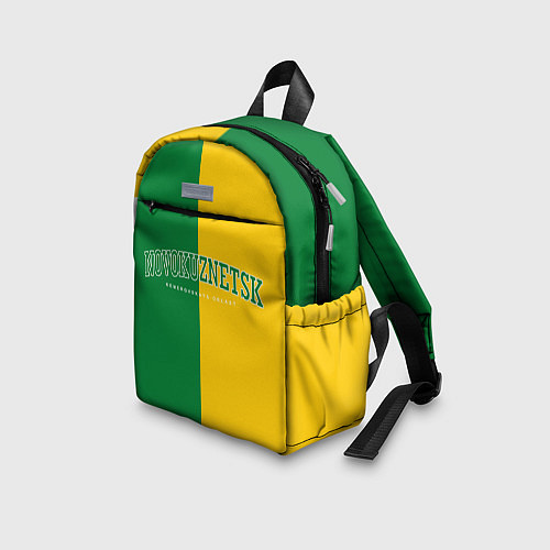 Детский рюкзак Новокузнецк, зелёно-жёлтый / 3D-принт – фото 3