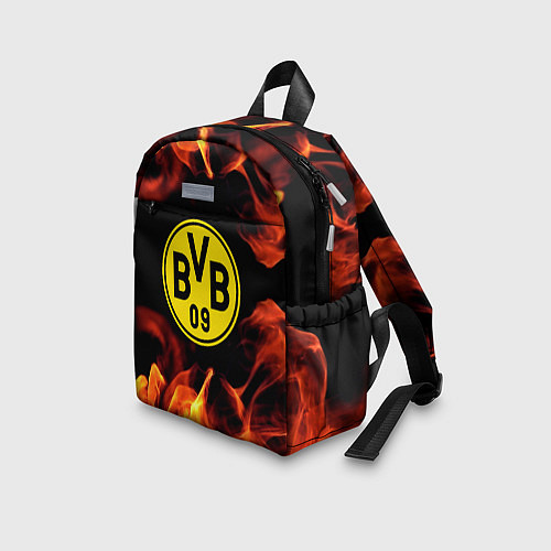 Детский рюкзак Borussia огонь текстура / 3D-принт – фото 3