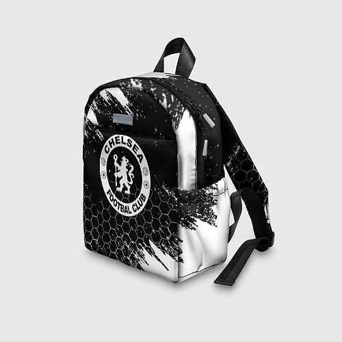 Детский рюкзак Челси соты черно белые краски / 3D-принт – фото 3