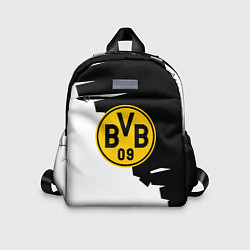Детский рюкзак Borussia черно белая геометрия, цвет: 3D-принт