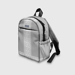 Детский рюкзак Славянский узор на сером - вышиванка рубаха, цвет: 3D-принт — фото 2