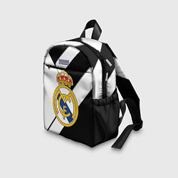Детский рюкзак Реал Мадрид черно белые полосы, цвет: 3D-принт — фото 2