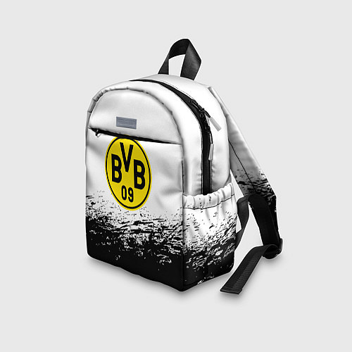 Детский рюкзак Borussia черные краски штрихи / 3D-принт – фото 3