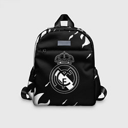 Детский рюкзак Реал Мадрид белый огонь, цвет: 3D-принт