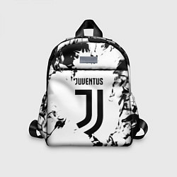 Детский рюкзак Juventus черные краски абстракция, цвет: 3D-принт