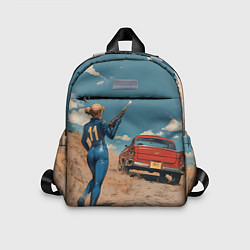 Детский рюкзак Fallout девушка и старое авто, цвет: 3D-принт
