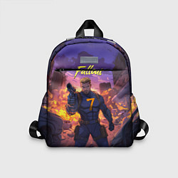 Детский рюкзак Fallout седьмой на фоне взрывов, цвет: 3D-принт