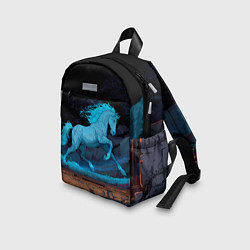Детский рюкзак Лошадь в синем свете, цвет: 3D-принт — фото 2