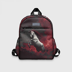 Детский рюкзак Белая лошадь из красного тумана, цвет: 3D-принт