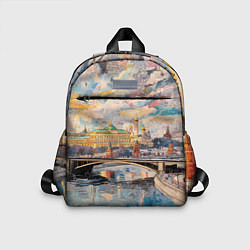 Детский рюкзак Зимняя Москва с абстрактным небом, цвет: 3D-принт