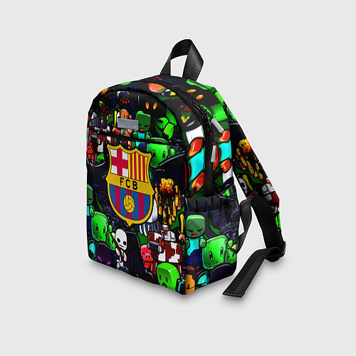 Детский рюкзак Minecraft x barcelona fc / 3D-принт – фото 3