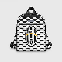 Детский рюкзак Juventus геометрия черно белая, цвет: 3D-принт