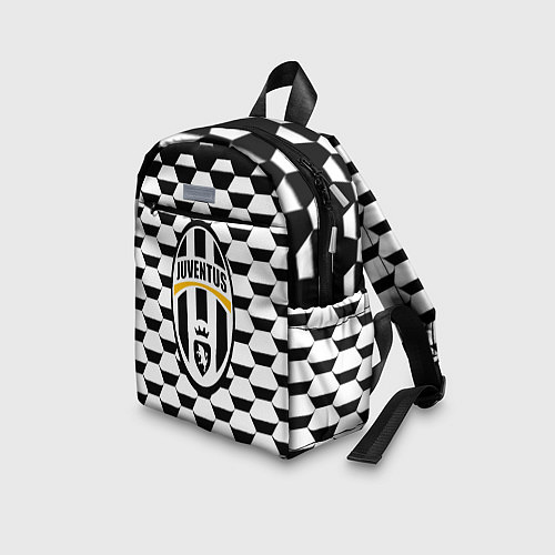 Детский рюкзак Juventus геометрия черно белая / 3D-принт – фото 3