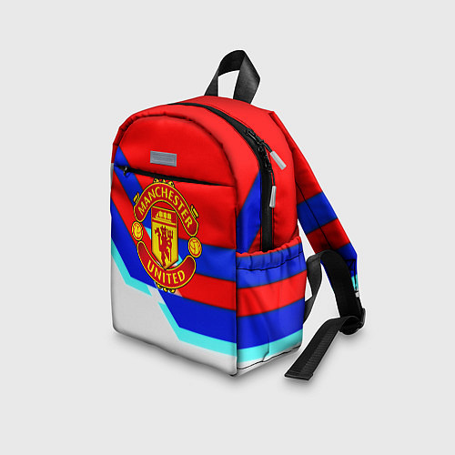 Детский рюкзак Манчестер Юнайтед полосы геометрия / 3D-принт – фото 3