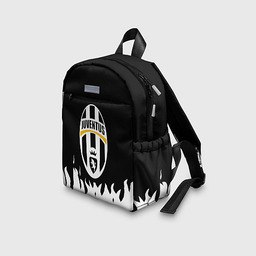 Детский рюкзак Ювентус белый огонь текстура / 3D-принт – фото 3