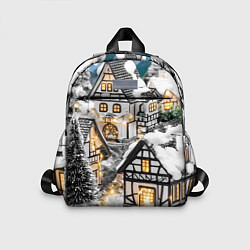Детский рюкзак Объемные новогодние дома, цвет: 3D-принт